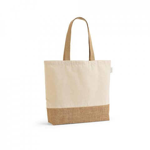 MALDIVAS CASUAL. Sacola em 70% algod&atilde;o reciclado e 30% poli&eacute;ster reciclado (220 g/m&sup2;) com base em juta