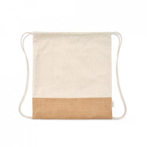 MALDIVAS BPACK. Sacola tipo mochila em 70% algod&atilde;o reciclado e 30% poli&eacute;ster reciclado (180 g/m&sup2;) com base em juta - Natural claro
