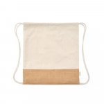 MALDIVAS BPACK. Sacola tipo mochila em 70% algod&atilde;o reciclado e 30% poli&eacute;ster reciclado (180 g/m&sup2;) com base em juta - Natural claro