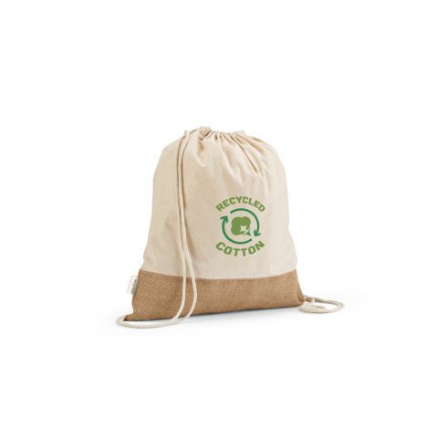 MALDIVAS BPACK. Sacola tipo mochila em 70% algod&atilde;o reciclado e 30% poli&eacute;ster reciclado (180 g/m&sup2;) com base em juta - Natural claro