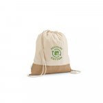 MALDIVAS BPACK. Sacola tipo mochila em 70% algod&atilde;o reciclado e 30% poli&eacute;ster reciclado (180 g/m&sup2;) com base em juta - Natural claro