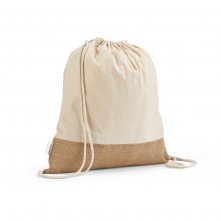 MALDIVAS BPACK. Sacola tipo mochila em 70% algod&atilde;o reciclado e 30% poli&eacute;ster reciclado (180 g/m&sup2;) com base em juta