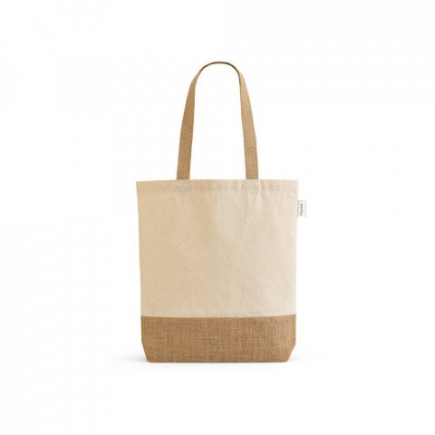 MALDIVAS. Sacola em 70% algod&atilde;o reciclado e 30% poli&eacute;ster reciclado (180 g/m&sup2;) com base em juta - Natural claro