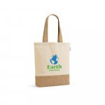 MALDIVAS. Sacola em 70% algod&atilde;o reciclado e 30% poli&eacute;ster reciclado (180 g/m&sup2;) com base em juta - Natural claro
