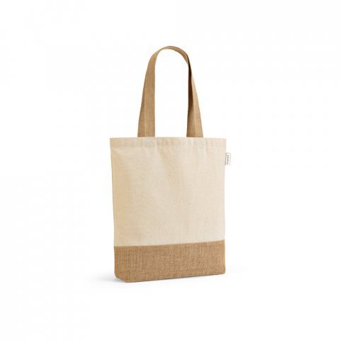 MALDIVAS. Sacola em 70% algod&atilde;o reciclado e 30% poli&eacute;ster reciclado (180 g/m&sup2;) com base em juta - Natural claro