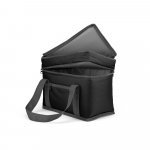 VENEZA. Sacola t&eacute;rmica em poli&eacute;ster reciclado 600D com isolamento em PEVA 9.5 L - Preto
