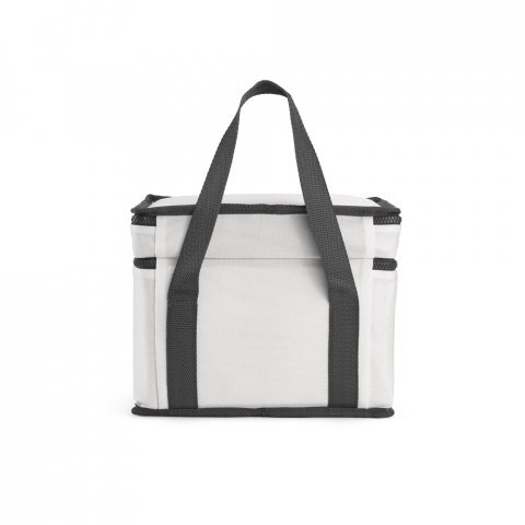 VENEZA. Sacola t&eacute;rmica em poli&eacute;ster reciclado 600D com isolamento em PEVA 9.5 L - Branco
