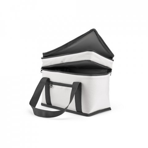 VENEZA. Sacola t&eacute;rmica em poli&eacute;ster reciclado 600D com isolamento em PEVA 9.5 L - Branco