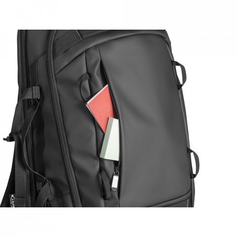 KAMPALA. Mochila para notebook (17.3") em 900D poli&eacute;ster reciclado de alta densidade com revestimento resistente &agrave; agua  (21 L) - Preto