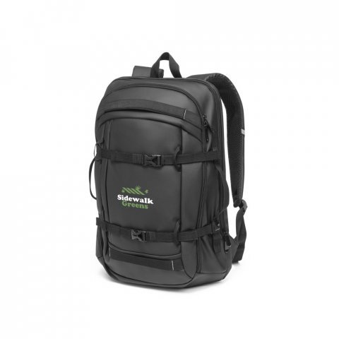 KAMPALA. Mochila para notebook (17.3") em 900D poli&eacute;ster reciclado de alta densidade com revestimento resistente &agrave; agua  (21 L) - Preto