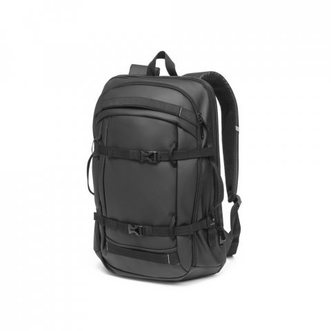 KAMPALA. Mochila para notebook (17.3") em 900D poli&eacute;ster reciclado de alta densidade com revestimento resistente &agrave; agua  (21 L) - Preto