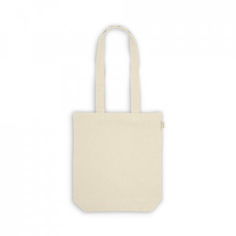 VAL&Ecirc;NCIA. Sacola em 100% algod&atilde;o reciclado (140 g/m&sup2;) - Natural claro