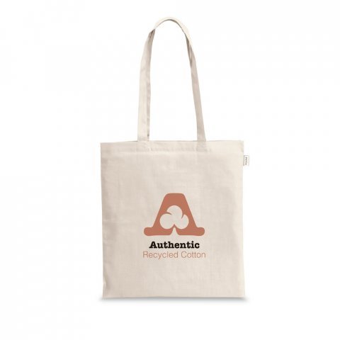 BEJA. Sacola em 100% algod&atilde;o reciclado (180 g/m&sup2;) - Natural claro