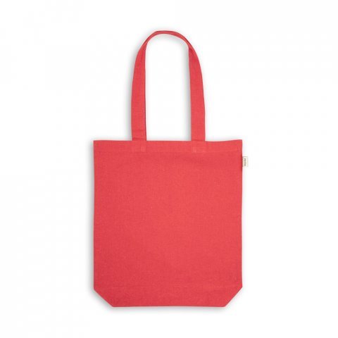 PRAGA. Sacola em 70% algod&atilde;o reciclado e 30% poli&eacute;ster reciclado (220g/m&sup2;) sem tingimento - Vermelho