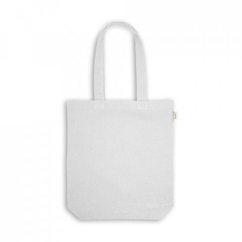 PRAGA. Sacola em 70% algod&atilde;o reciclado e 30% poli&eacute;ster reciclado (220g/m&sup2;) sem tingimento - Branco