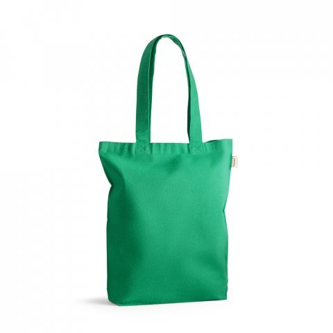 PRAGA. Sacola em 70% algod&atilde;o reciclado e 30% poli&eacute;ster reciclado (220g/m&sup2;) sem tingimento - Verde