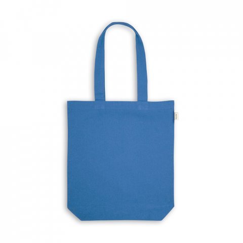PRAGA. Sacola em 70% algod&atilde;o reciclado e 30% poli&eacute;ster reciclado (220g/m&sup2;) sem tingimento - Azul royal