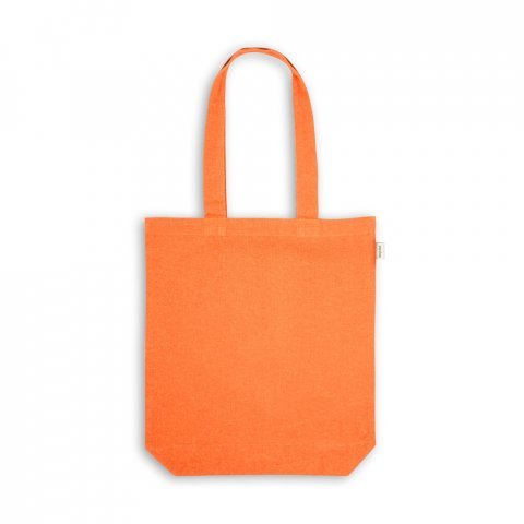 PRAGA. Sacola em 70% algod&atilde;o reciclado e 30% poli&eacute;ster reciclado (220g/m&sup2;) sem tingimento - Laranja