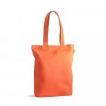 PRAGA. Sacola em 70% algod&atilde;o reciclado e 30% poli&eacute;ster reciclado (220g/m&sup2;) sem tingimento - Laranja