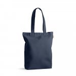 PRAGA. Sacola em 70% algod&atilde;o reciclado e 30% poli&eacute;ster reciclado (220g/m&sup2;) sem tingimento - Azul marinho