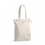 PRAGA. Sacola em 70% algod&atilde;o reciclado e 30% poli&eacute;ster reciclado (220g/m&sup2;) sem tingimento - Natural claro