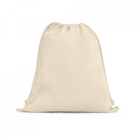 MAIORCA. Sacola tipo mochila em 100% algod&atilde;o reciclado (180 g/m&sup2;) - Natural claro