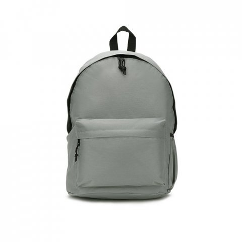 ROSARIO. Mochila em poli&eacute;ster reciclado 600D com bolso frontal espa&ccedil;oso (20 L) - Cinza claro