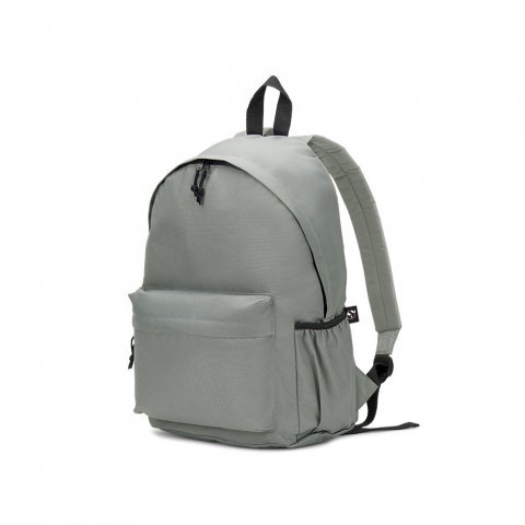 ROSARIO. Mochila em poli&eacute;ster reciclado 600D com bolso frontal espa&ccedil;oso (20 L) - Cinza claro