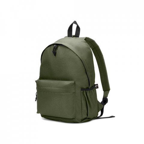 ROSARIO. Mochila em poli&eacute;ster reciclado 600D com bolso frontal espa&ccedil;oso (20 L) - Verde escuro