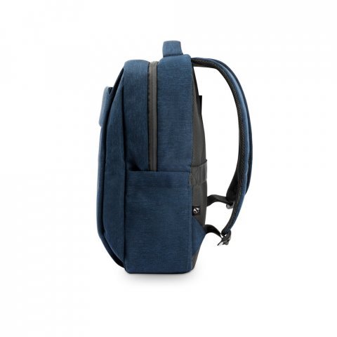 COVENTRY. Mochila, totalmente almofadada, para notebook (15.6") em poli&eacute;ster reciclado 300D de alta densidade (18 L) - Azul marinho