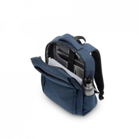 COVENTRY. Mochila, totalmente almofadada, para notebook (15.6") em poli&eacute;ster reciclado 300D de alta densidade (18 L) - Azul marinho