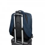 COVENTRY. Mochila, totalmente almofadada, para notebook (15.6") em poli&eacute;ster reciclado 300D de alta densidade (18 L) - Azul marinho