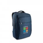 COVENTRY. Mochila, totalmente almofadada, para notebook (15.6") em poli&eacute;ster reciclado 300D de alta densidade (18 L) - Azul marinho
