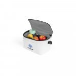 CANCUN. Cooler. Bolsa t&eacute;rmica em poli&eacute;ster reciclado 600D com interior forrado em PEVA 7 L - Branco