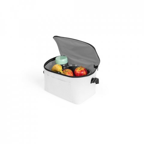 CANCUN. Cooler. Bolsa t&eacute;rmica em poli&eacute;ster reciclado 600D com interior forrado em PEVA 7 L - Branco