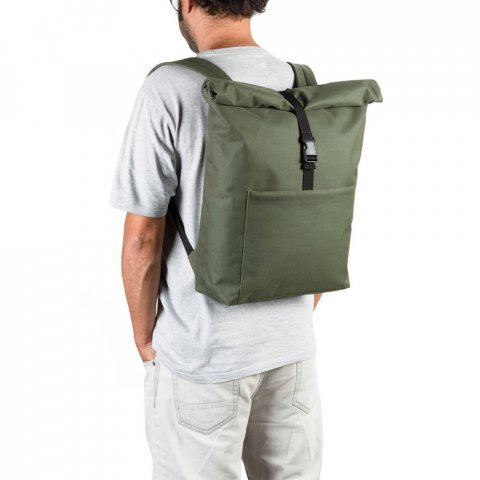 ATENAS. Mochila para computador port&aacute;til (17.3") em 600D (21 L) - Verde escuro