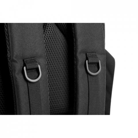 EDINBURGH BPACK. Mochila estilo militar em poli&eacute;ster reciclado 600D de alta densidade, com bolso para notebook (17.3") 21 L - Preto