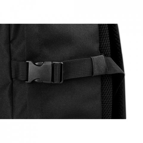 EDINBURGH BPACK. Mochila estilo militar em poli&eacute;ster reciclado 600D de alta densidade, com bolso para notebook (17.3") 21 L - Preto
