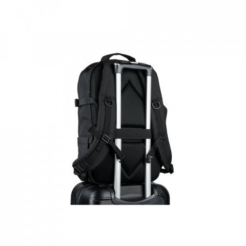 EDINBURGH BPACK. Mochila estilo militar em poli&eacute;ster reciclado 600D de alta densidade, com bolso para notebook (17.3") 21 L - Preto