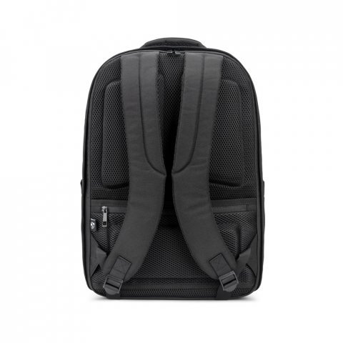 YANGON BPACK. Mochila antirroubo com bolso para notebook (17.3"), em poli&eacute;ster reciclado 600D twill, resistente &agrave; &aacute;gua (20 L) - Preto