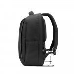 YANGON BPACK. Mochila antirroubo com bolso para notebook (17.3"), em poli&eacute;ster reciclado 600D twill, resistente &agrave; &aacute;gua (20 L) - Preto