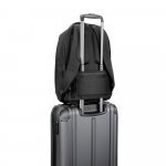 YANGON BPACK. Mochila antirroubo com bolso para notebook (17.3"), em poli&eacute;ster reciclado 600D twill, resistente &agrave; &aacute;gua (20 L) - Preto