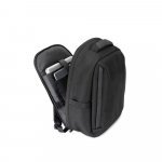YANGON BPACK. Mochila antirroubo com bolso para notebook (17.3"), em poli&eacute;ster reciclado 600D twill, resistente &agrave; &aacute;gua (20 L) - Preto