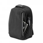 YANGON BPACK. Mochila antirroubo com bolso para notebook (17.3"), em poli&eacute;ster reciclado 600D twill, resistente &agrave; &aacute;gua (20 L) - Preto