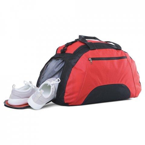 FIT. Bolsa esportiva em 600D com fundo em placa semi-r&iacute;gida (30 L) - Vermelho