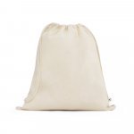BELIZE. Sacola tipo mochila 100% algod&atilde;o org&acirc;nico (140 g/m&sup2;) - Natural claro