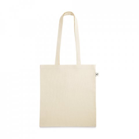 LEON. Sacola 100% algod&atilde;o org&acirc;nico (140 g/m&sup2;) - Natural claro