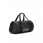 OSASCO SPORT. Bolsa esportiva em formato cil&iacute;ndrico em poli&eacute;ster reciclado 600D de alta densidade com compartimento lateral para sapatos (32 L) - Preto