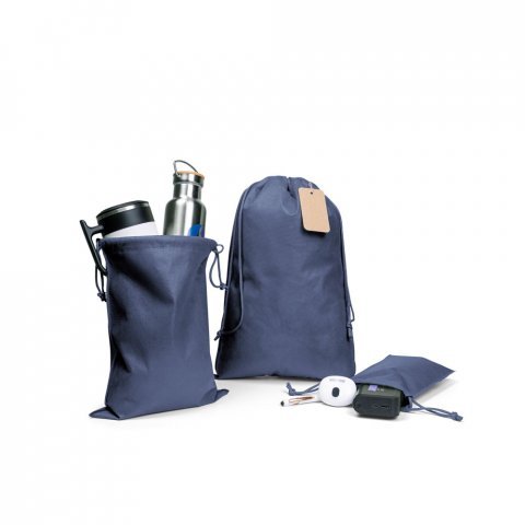 GIFT BAG L. Sacola grande em non-woven (60 g/m&sup2;) termo-selada - Azul