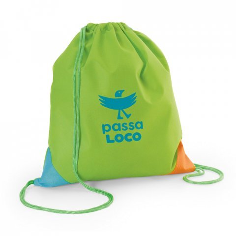 BISSAYA. Sacola tipo mochila em non-woven (80 g/m&sup2;) - Verde claro